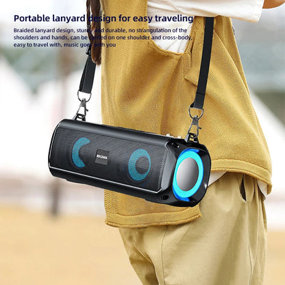 Portable Bluetooth Speaker 5.0 Rechargeable LED Party System with Microphone