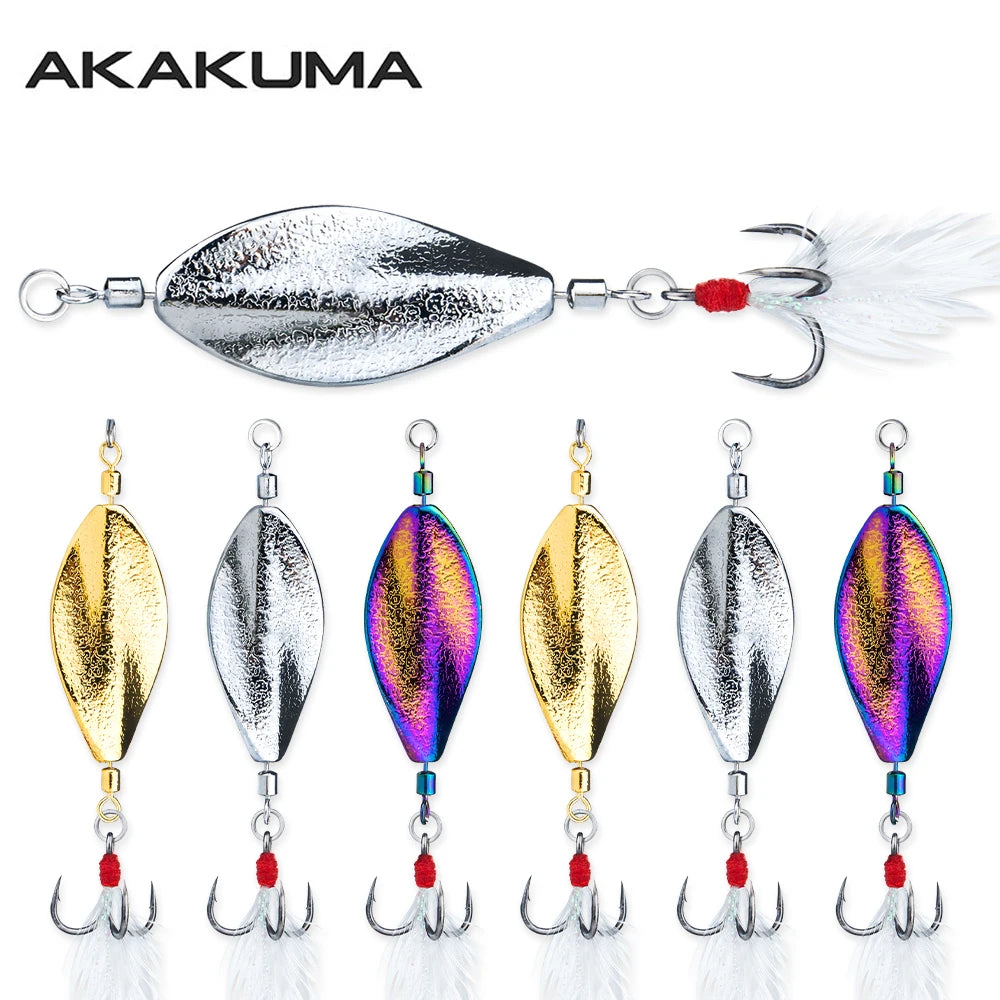 3Pcs Spoon Fishing Lure Metal Baits for Trout Bass 5g 7g 10g 15g