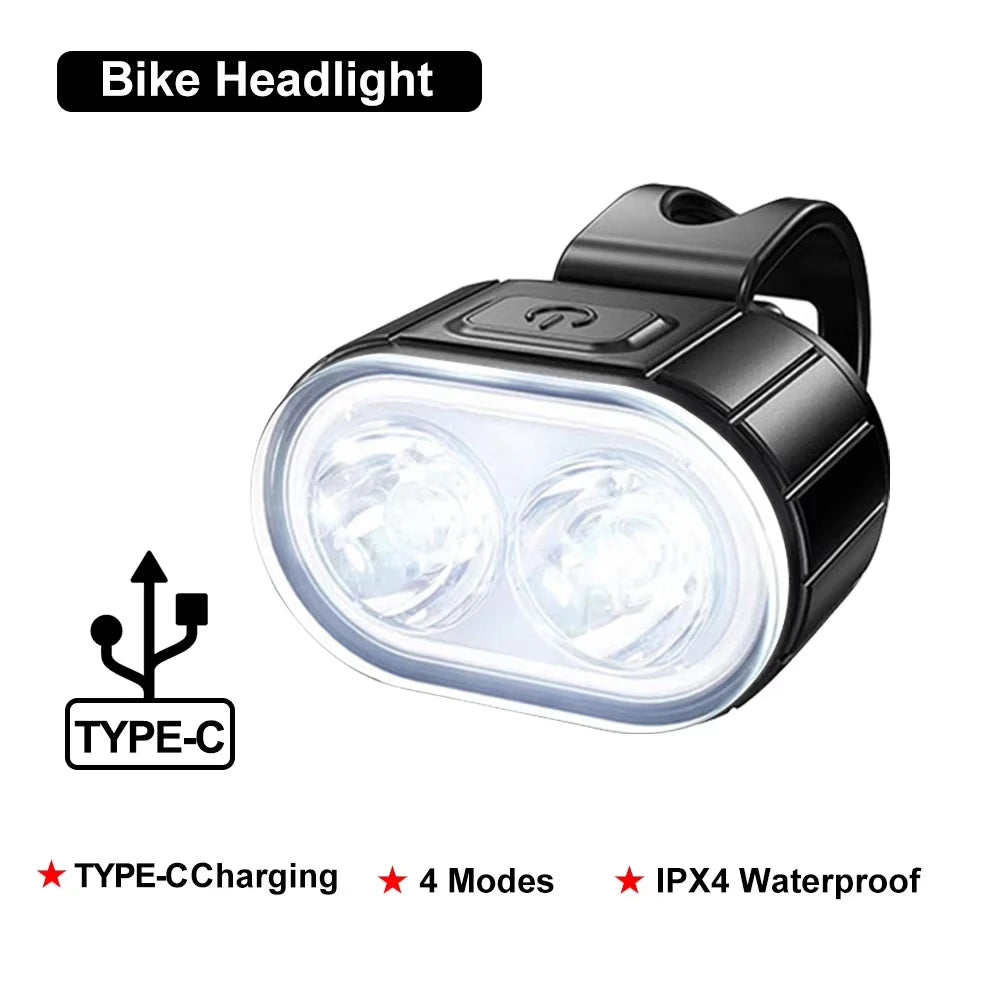 Rechargeable Bike Light Front Rear USB LED Torch Bicycle Lamp Waterproof