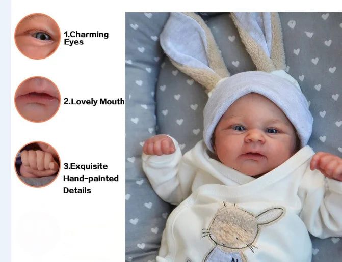 19inch Already Painted Finished Newborn Reborn Baby Doll Elijah Awake