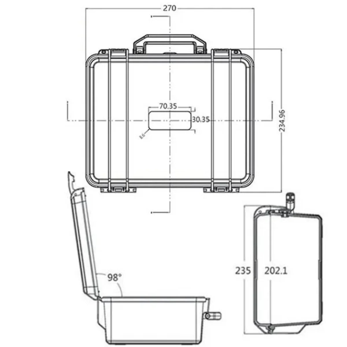 Waterproof Impact-Resistant Hard Toolbox, Portable Organizer for Hardware Tools & Instruments