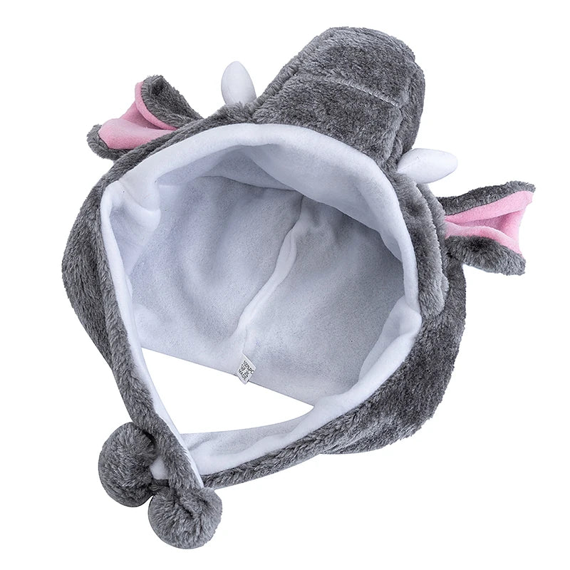 Funny Grey Elephant Cap for Kids Cosplay Events Animal Hat