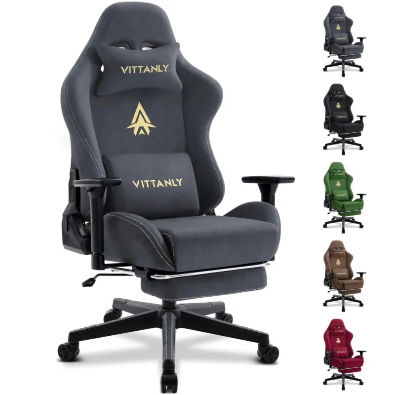 Kitinjoy Ergonomic Gaming Chair Suede High Back Recliner with Footrest - EXPROTAS