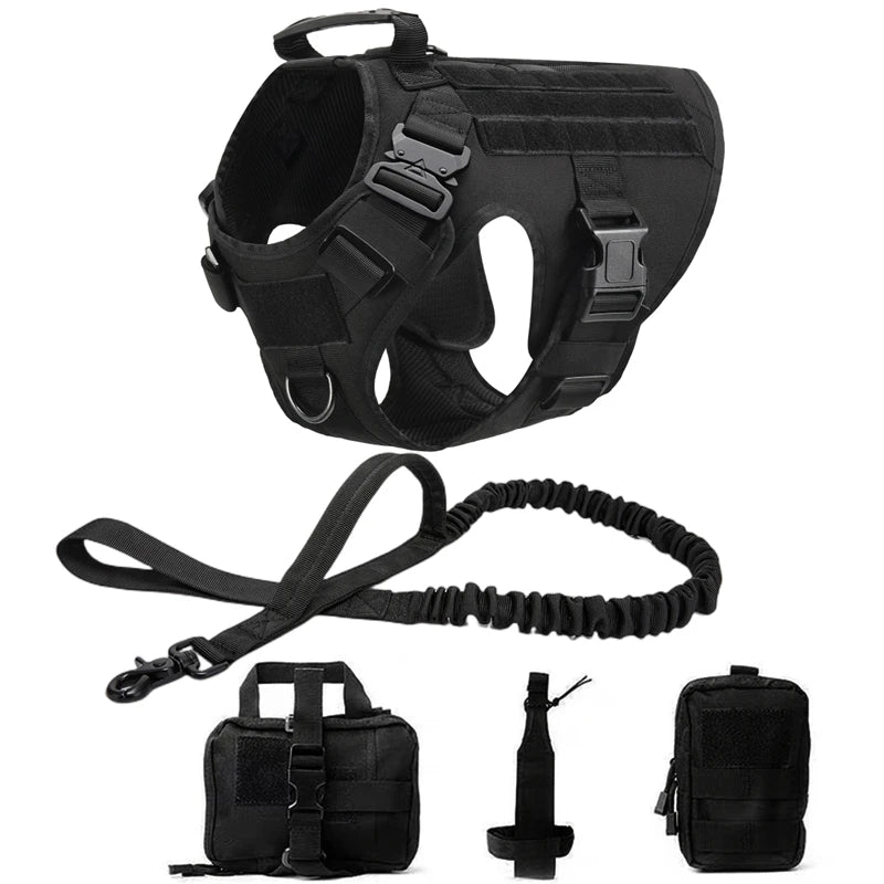 Tactical Military Vest Dog Harness & Leash Set for German Shepherds All Breeds