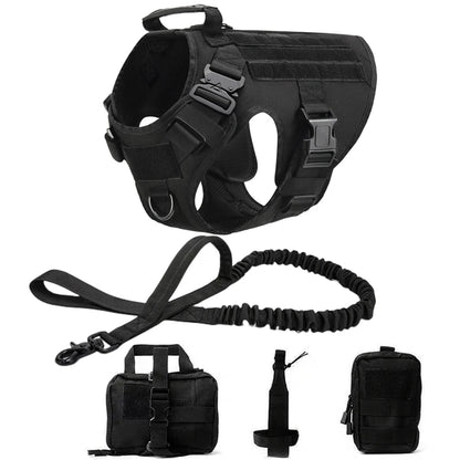 Tactical Military Vest Dog Harness & Leash Set for German Shepherds All Breeds