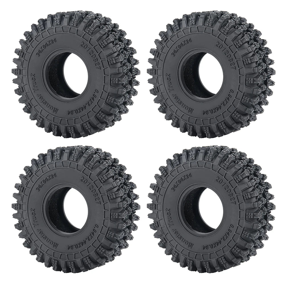 YEAHRUN 4Pcs 1.0inch Soft Rubber Wheel Tires 50/54/58/62/64/65mm for TRX-4M 1/18 Axial SCX24 1/24 RC Crawler Car Upgrade Parts-EXPROTAS