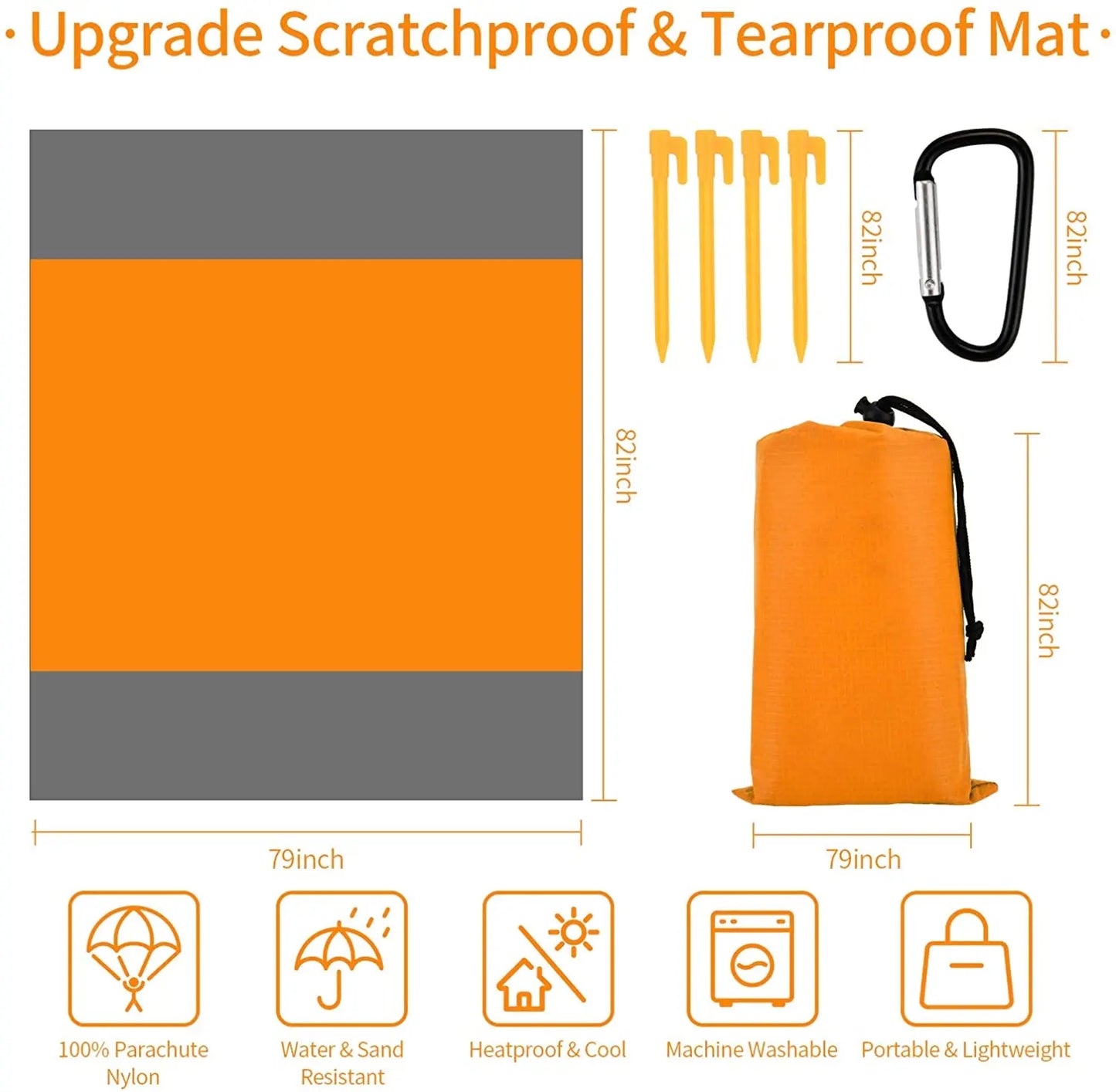 Camping Mat 200x210 Waterproof Folding Beach Picnic Outdoor Lightweight