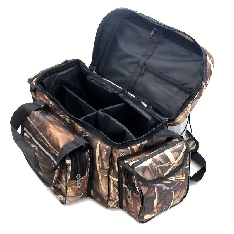 Large Waterproof Fishing Tackle Bag Shoulder Crossbody Gear Storage