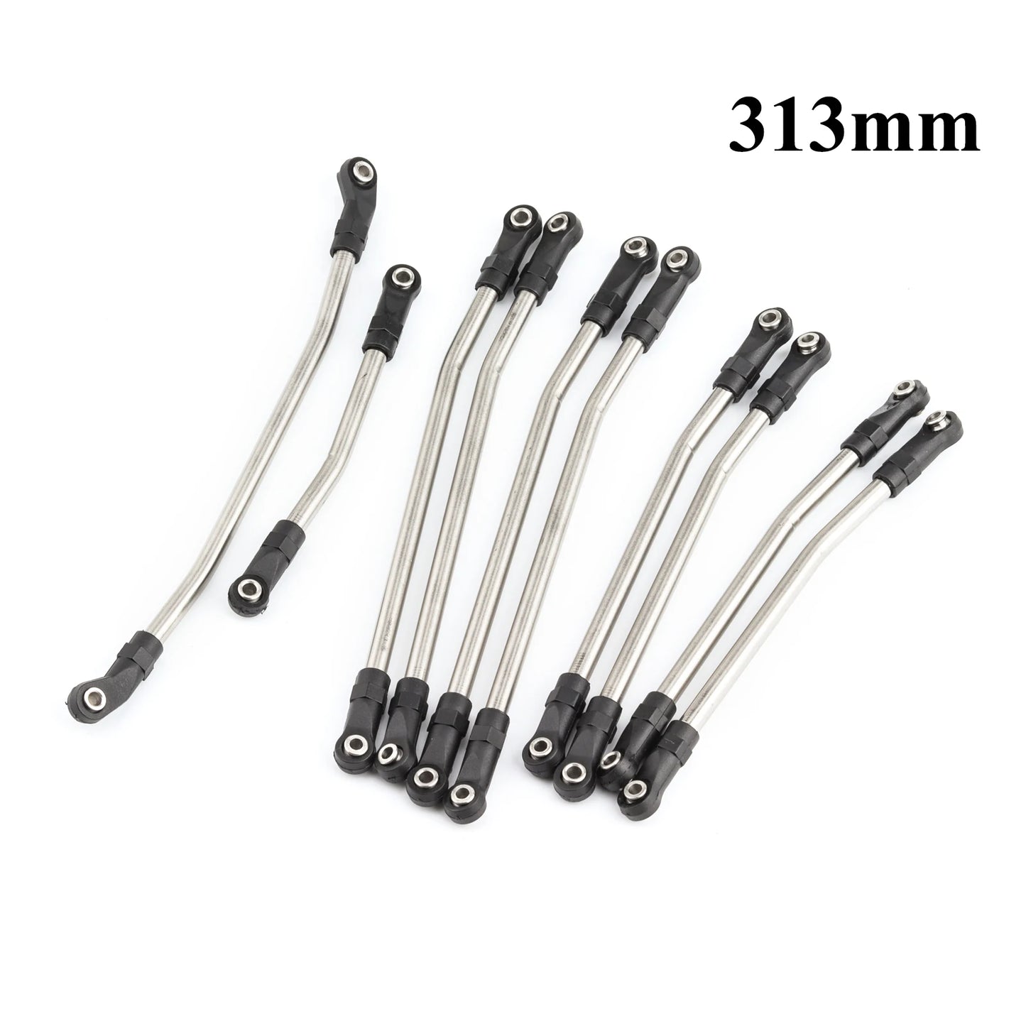 313/324mm Metal Upper Lower Link Set Plastic Rod Ends 1/10 RC Crawler SCX10 II