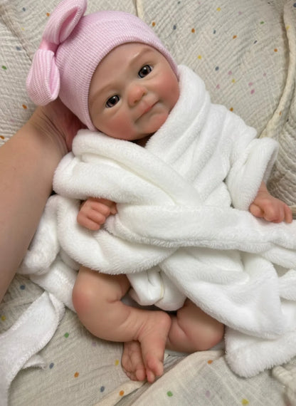 AnjoDoll 13 Inch Silicone Reborn Doll Open Mouth Washable Girl Boy 2 Outfits