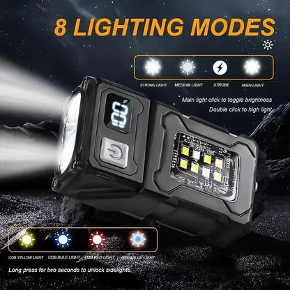 2/1Pcs Mini LED Flashlight Rechargeable USB Torch Bright Magnetic for Camping