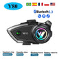 Y80 Motorcycle Helmet Bluetooth Headset BT5.3 Waterproof GPS Music Hands-Free
