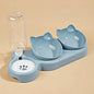 Neck Protection Cat Water Feeder Bowl Automatic Pet Dishes Set