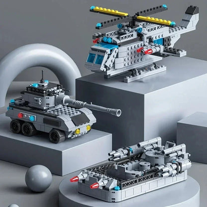 65.5CM 6-in-1 Building Block Navy Army Ship Model Toy Bricks