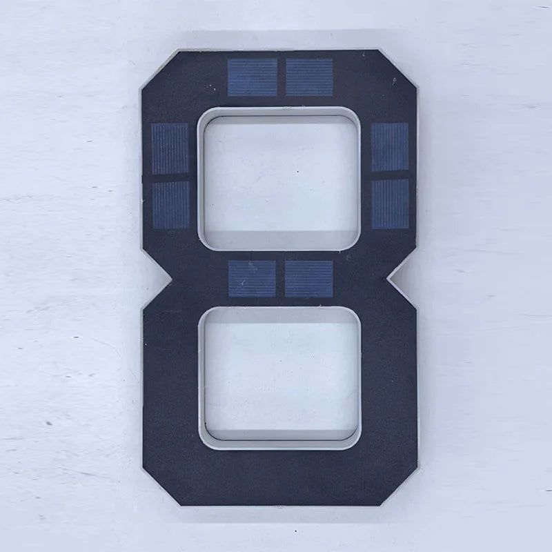 Solar House Number Light LED Address Plaque Sign for Door Wall Outdoor