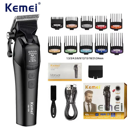 Electric Hair Clipper 10W Cordless Professional Barber Trimmer Kemei