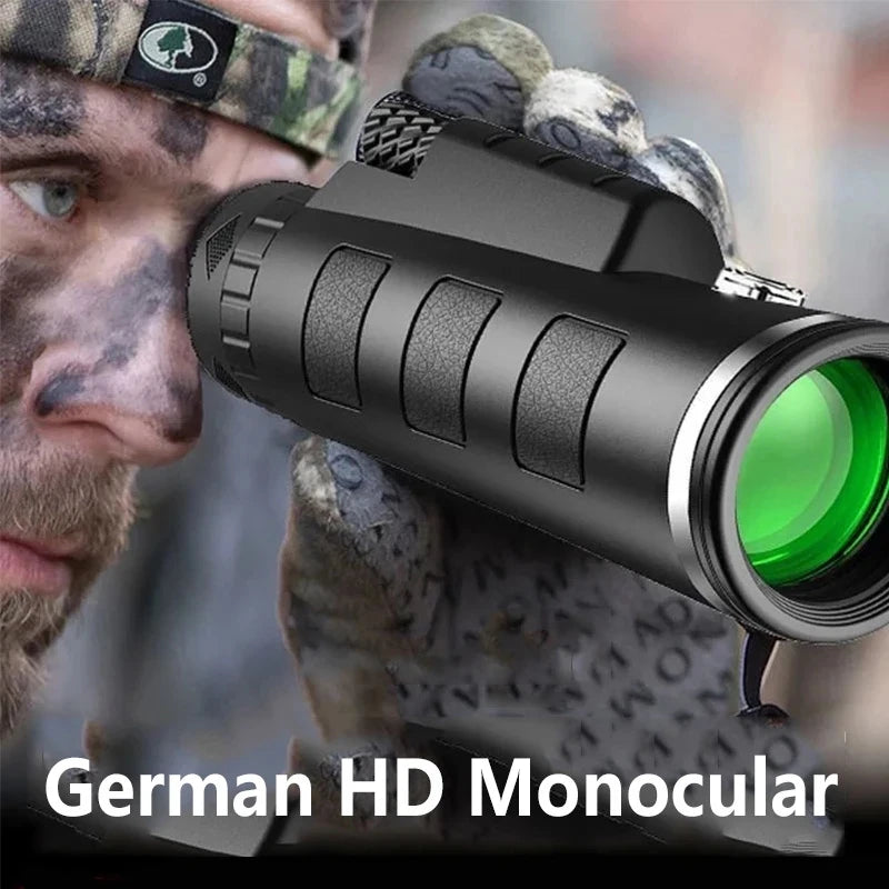 40x60 HD Monocular Telescope Phone Adapter Waterproof Pocket Hunting Camping