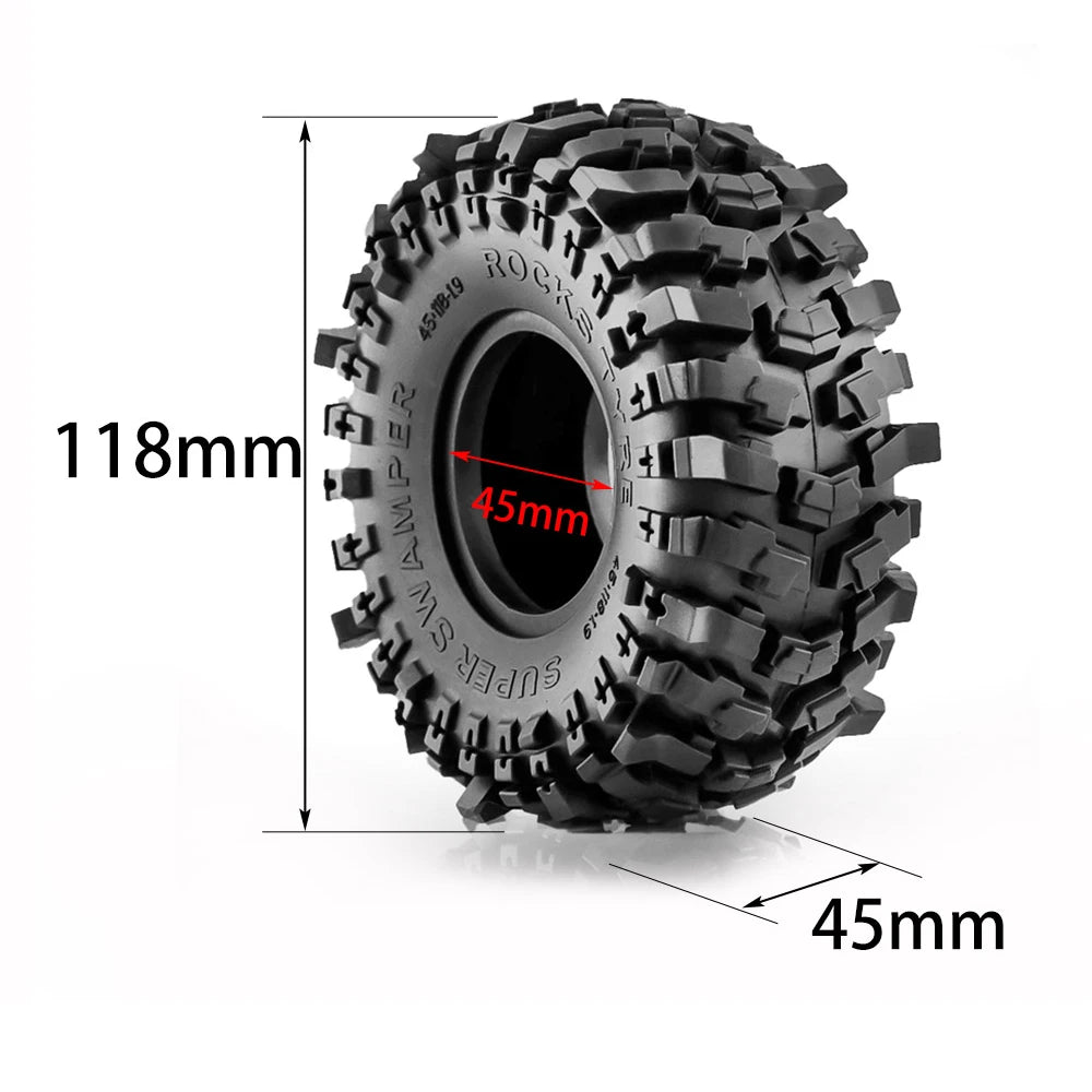 RED SPIDER 1.9 Rubber Tires for 1/10 RC Crawler TRX4 TRX6 Axial SCX10 II III Set