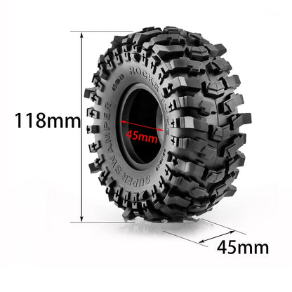 RED SPIDER 1.9 Rubber Tires for 1/10 RC Crawler TRX4 TRX6 Axial SCX10 II III Set