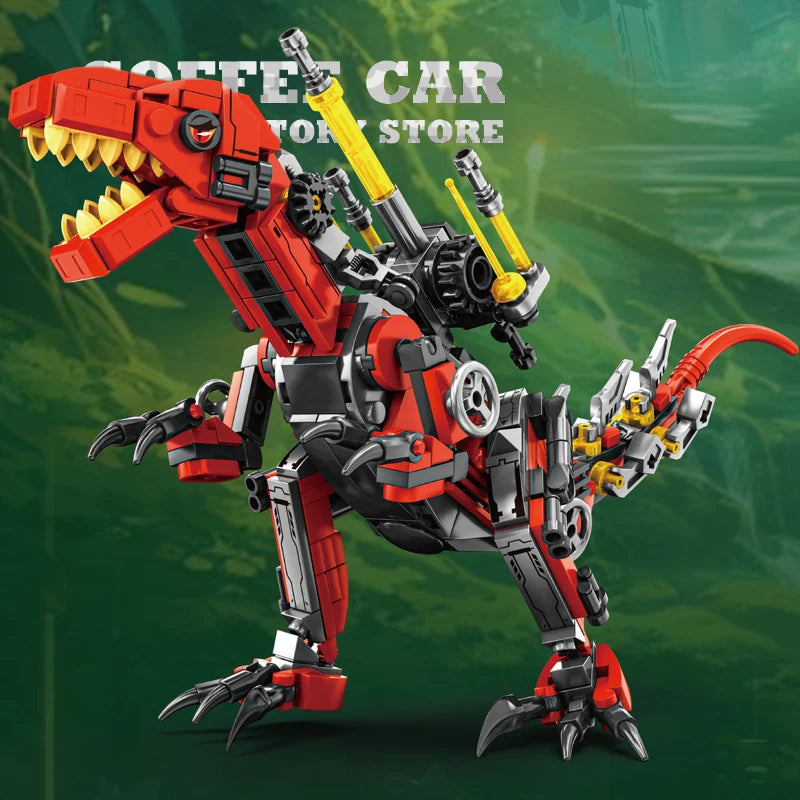 MOC T-Rex Mech Dragon 3D Dinosaur Building Blocks Triceratops Robot Model Gift