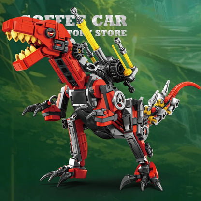 MOC T-Rex Mech Dragon 3D Dinosaur Building Blocks Triceratops Robot Model Gift