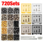240Pcs Double Cap Rivets Studs Metal for Leather Craft Bag Repair