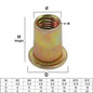 50PCS M3 M4 M5 M6 M8 M10 M12 Rivet Nuts Tools Carbon Steel Rivnuts Blindnuts Nuts Insert Rivet Multi Sizes Tools
