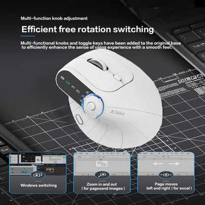 Wireless Vertical Mouse Rechargeable Ergonomic Optical Mice with Adjustment Knob