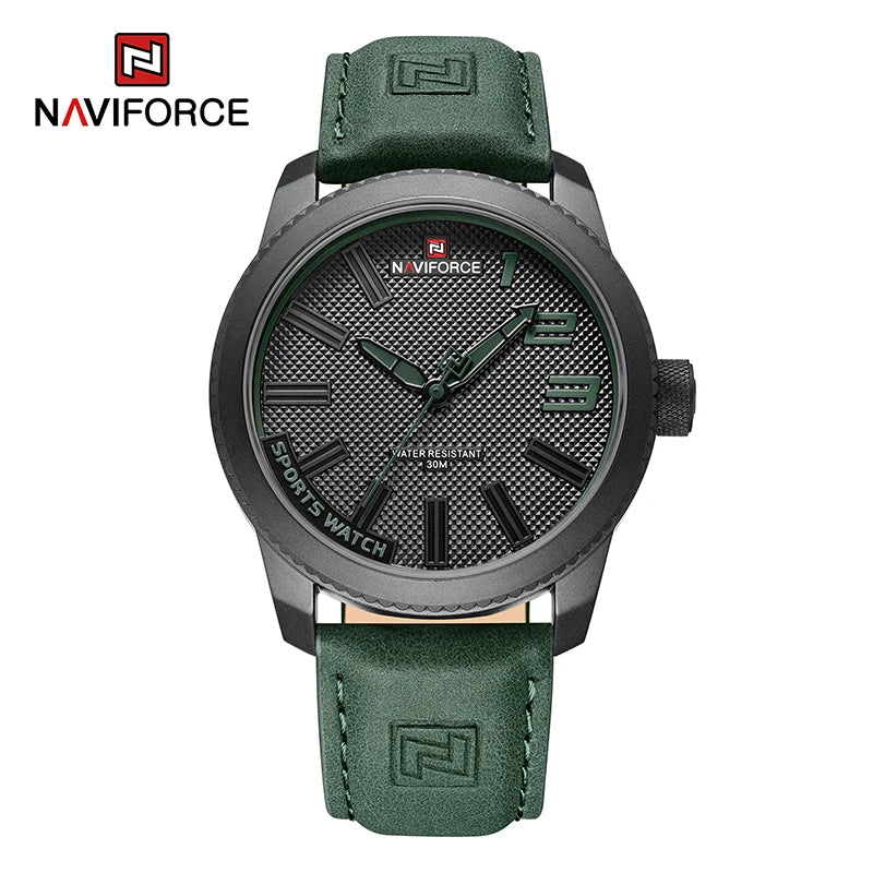 NAVIFORCE Popular Male Wristwatch Military Sports Shockproof Waterproof Leather Watch Men Fashion Casual Clock Relogio Masculino-EXPROTAS