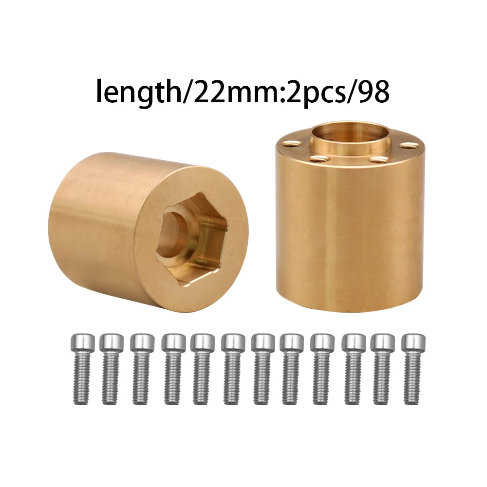 12mm Brass Wheel Weights | Hex Hub Adapter for 1/10 RC SCX10 TRX4 1.9" Rims