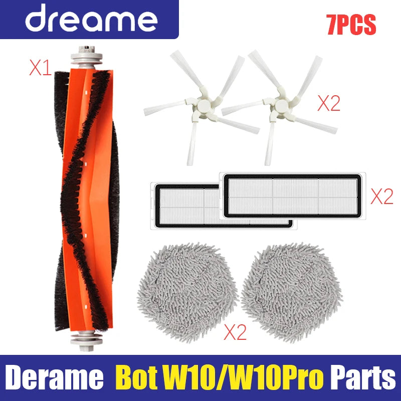 Main Side Brush Filter Mop Cloth for Dreame W10 Robot Vacuum Parts