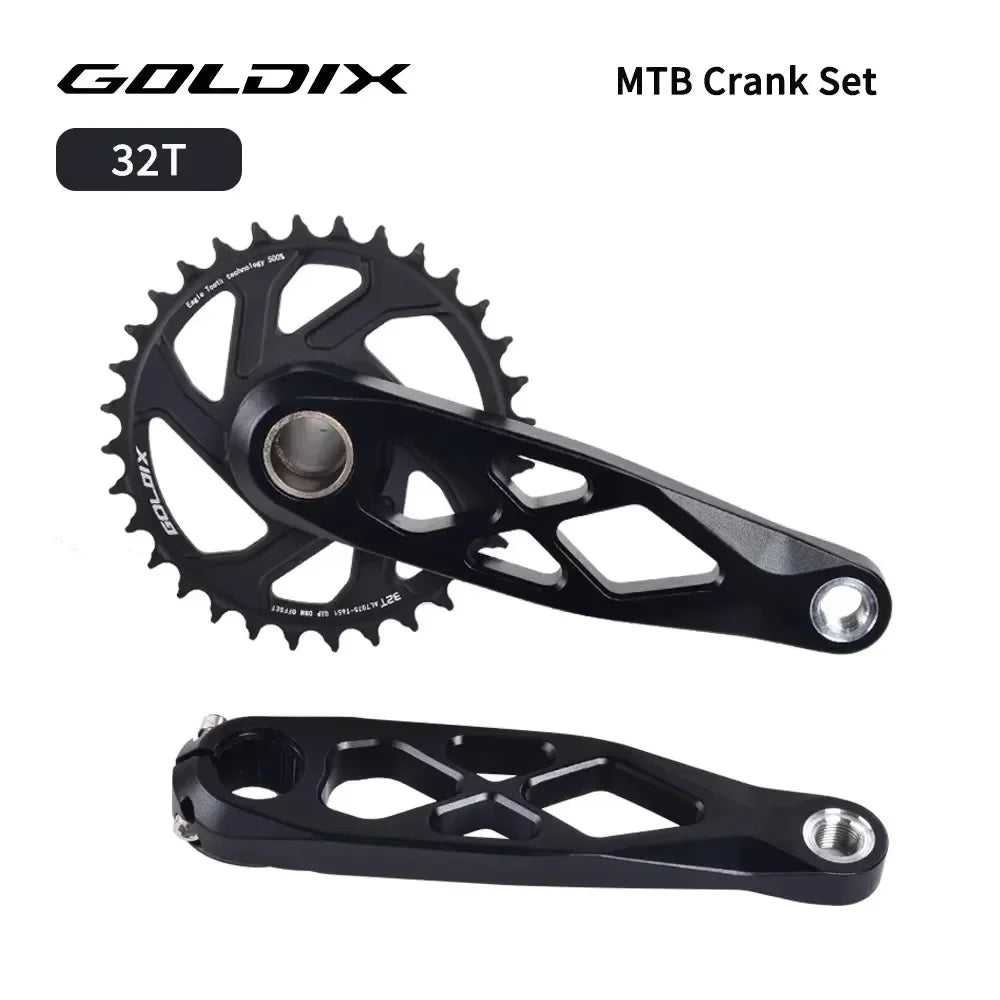 Goldix Narrow Wide Crankset 175mm MTB Square Taper Aluminum Bike Crank