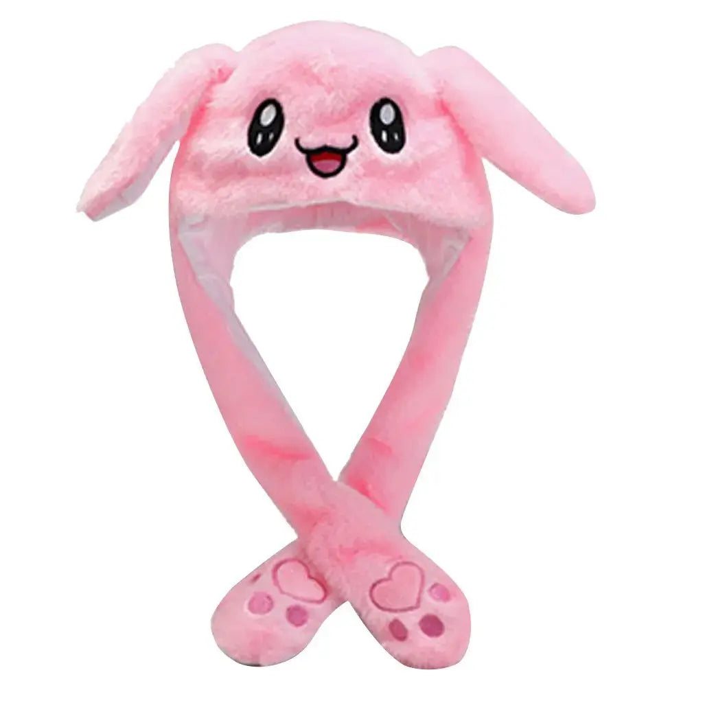 Girls Boy Wrap Plush Rabbit Ear Hat for Kids Cartoon Animal Cap