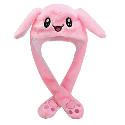 Girls Boy Wrap Plush Rabbit Ear Hat for Kids Cartoon Animal Cap