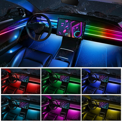 18 in 1 Car Ambient Light RGB LED Acrylic Strip Interior Symphony Bulbs