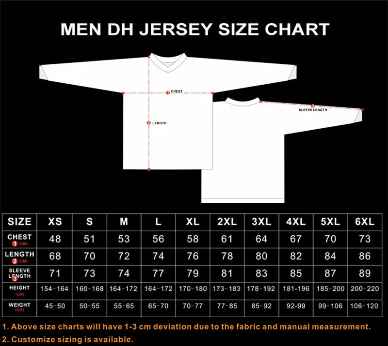 Long Sleeve Motocross Jersey Men Racing Shirt Quick Dry MTB 2024
