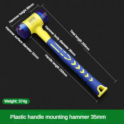 Rubber Handle Hammer Double-Headed Insulated 25mm-45mm for Installation Work