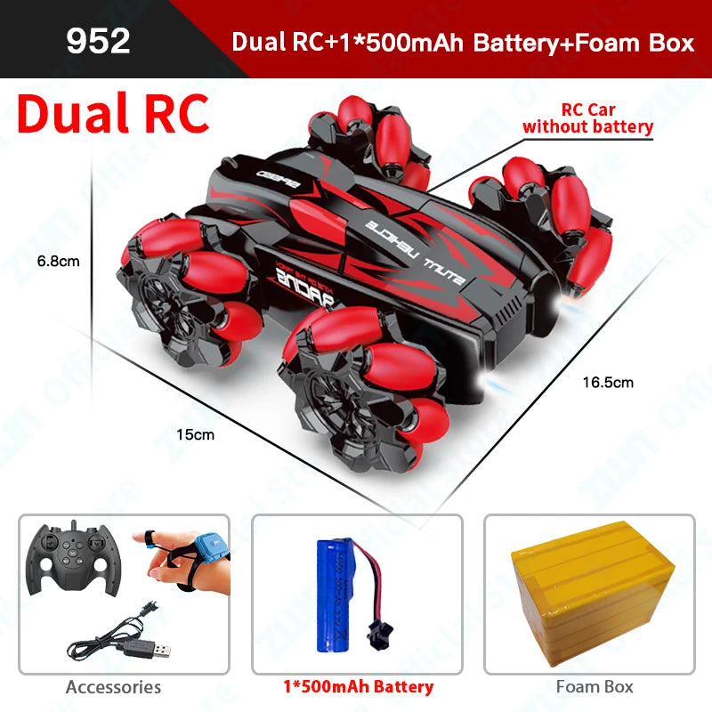 ZWN F1 RC Drift Car With Music Led Lights 2.4G Glove Gesture Radio Remote Control Stunt Cars 4WD Electric Children Toy vs Wltoys-EXPROTAS
