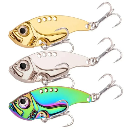 3Pcs 3D Metal Cicada Vib Fishing Lures 3g 7g 10g 15g 20g Vibrations Spoon Lure Hard Bait Bass Isca Crankbait Wobbler Spinner