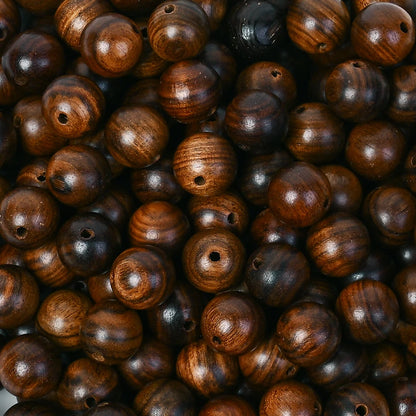 200Pcs Dark Brown Round Wooden Beads 6/8/10/12mm Loose Spacer for Jewellery