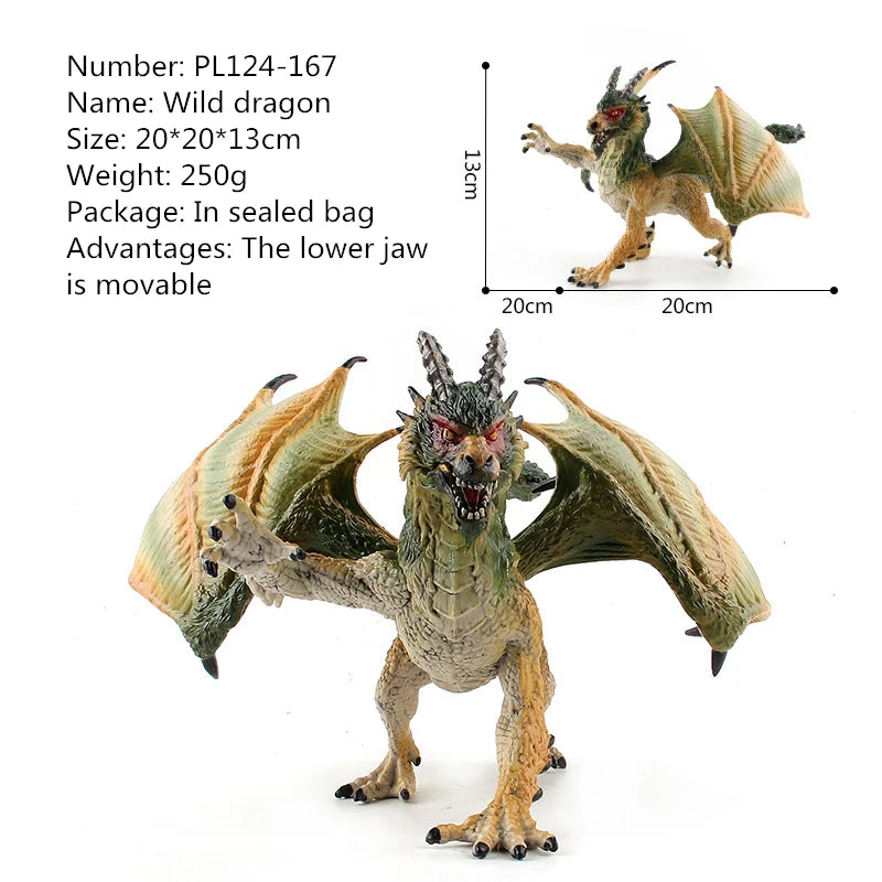 Realistic Western Mythology Dragon Action Figure for Kids Gift Toy