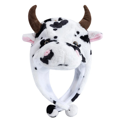 Unisex Funny Bulls Head 3D Animal Decorative Hat Winter Cap for Adults