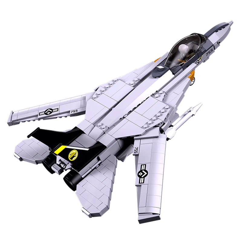 404PCS F14D Tomcat Fighter Model Bricks Military Series Carrier Based Fighter Weapon Figure Doll Building Blocks Kids DIY Toys-EXPROTAS