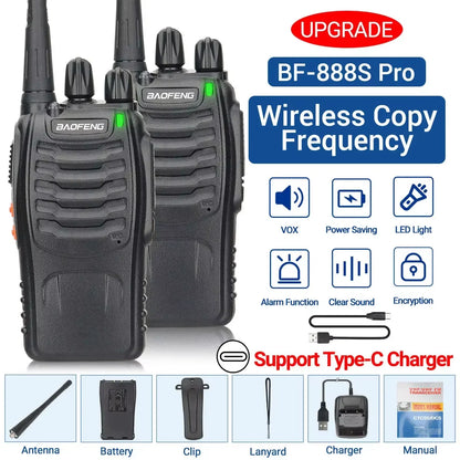 2x Walkie Talkie Baofeng BF-88E Long Range 400-470MHz Two Way Radio