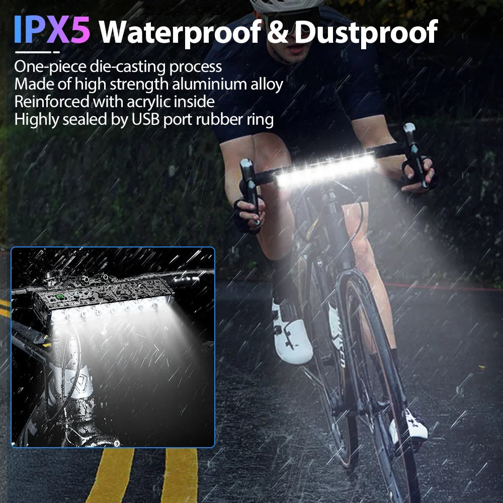 NEWBOLER Bicycle Front Headlight 10000 Lumen 10000mAh USB Rechargeable MTB