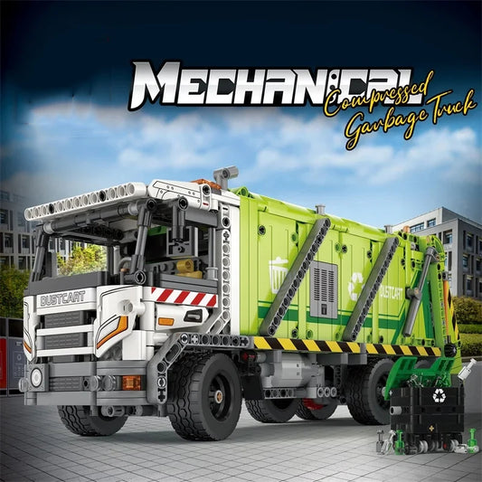 1468PCS Remote Control Compressed Garbage Truck Building Blocks City Sanitation Technical RC Car Model Bricks Kids Toys Gifts-EXPROTAS