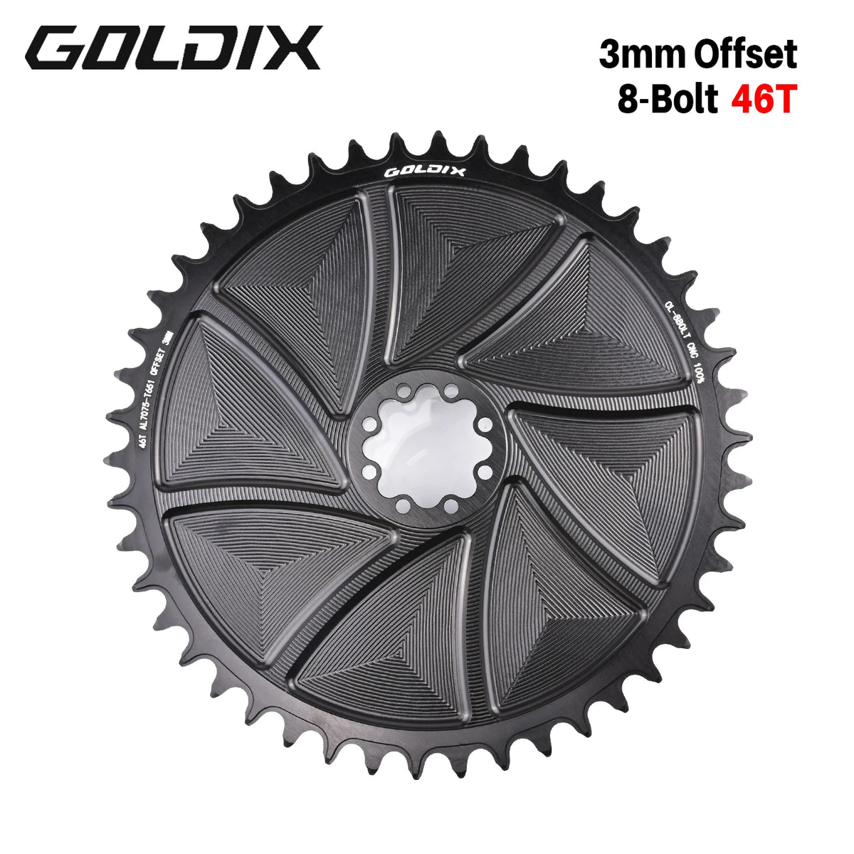 Narrow Wide Chainring 3mm Offset Goldix Direct Mount for 8Bolt Crankset