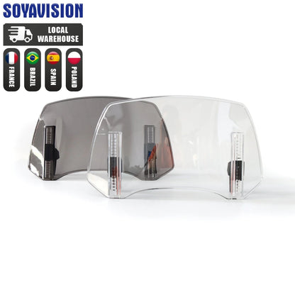 Adjustable Motorcycle Windscreen Spoiler Windshield Height Extension Clip-On