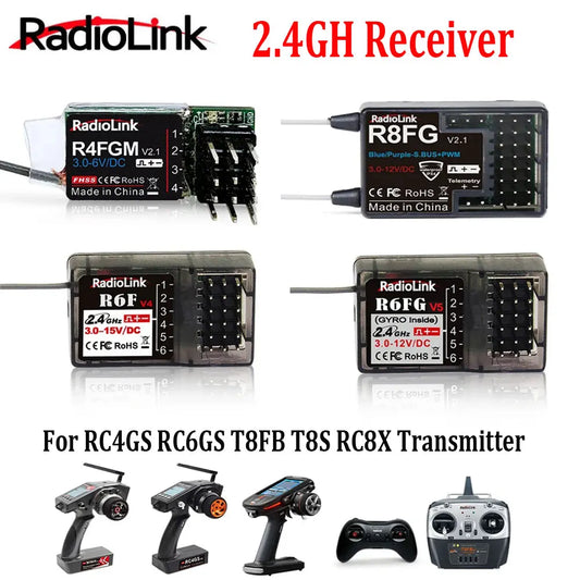 Radiolink 2.4GH R8FG R4FGM R6FG R6F Receiver Gyro for RC Car Boat Work for Transmitter RC4GS RC6GS T8FB T8S RC8X-EXPROTAS
