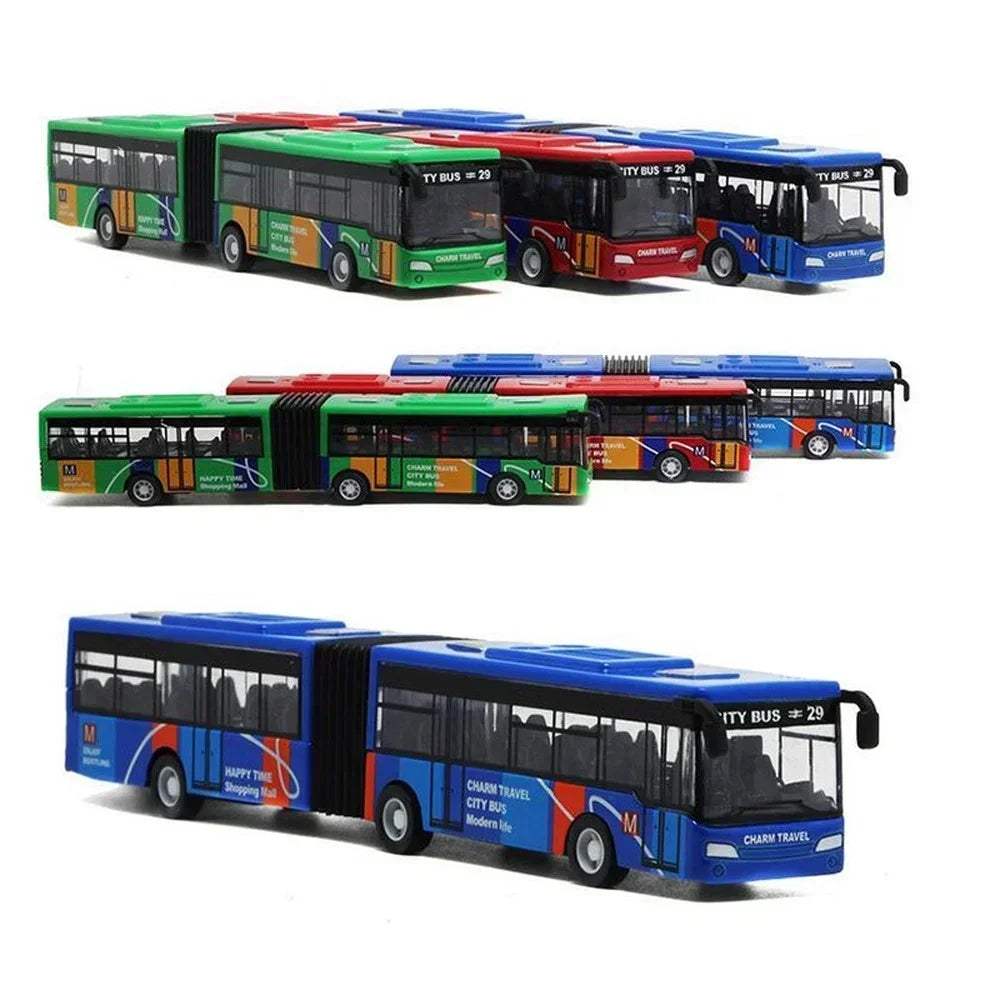 Pull Back Alloy City Bus Model Diecast Double Decker Toy 1:64 Scale
